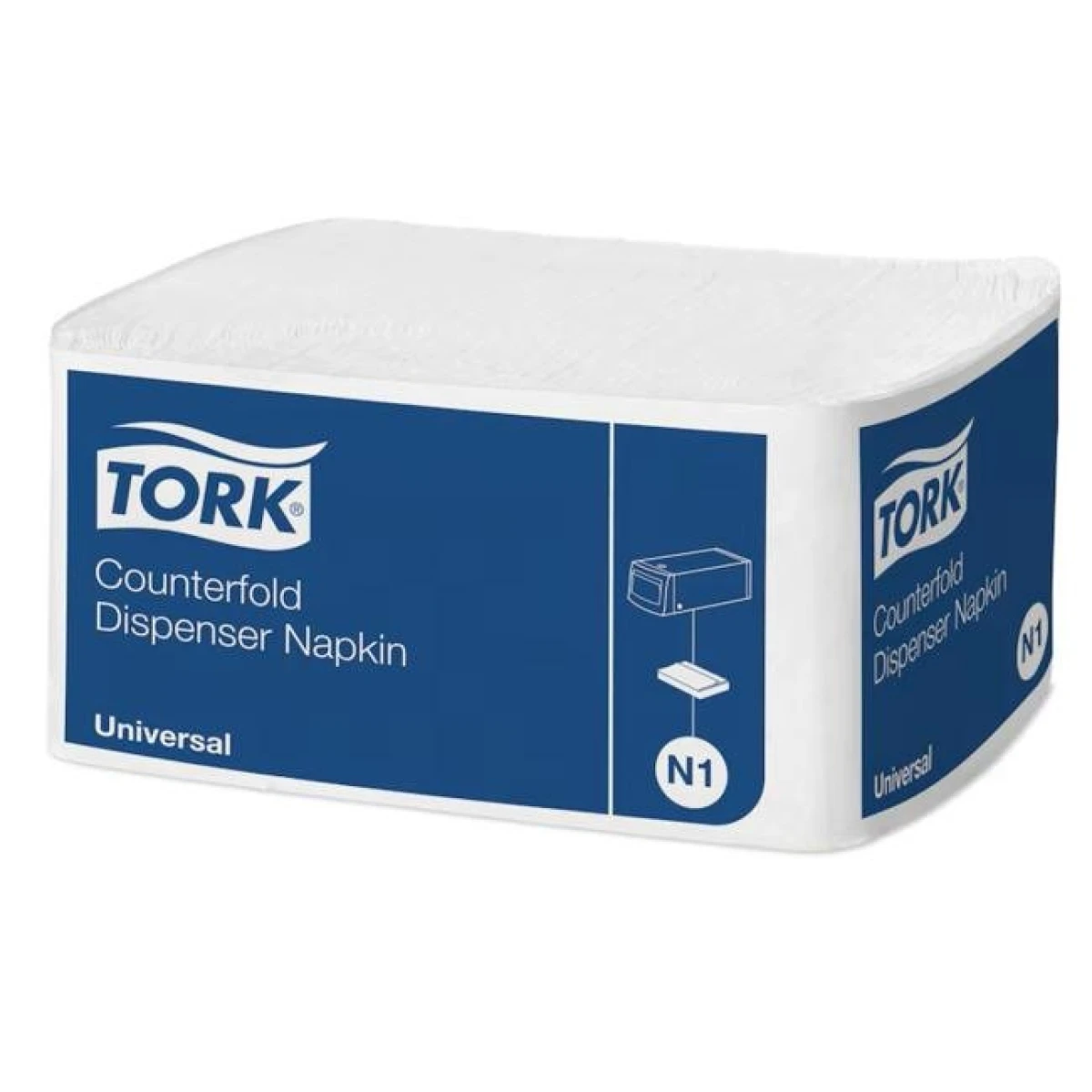 Papierové servítky 1-vrstv. TORK Counterfold biele N1, 30x33cm, 300 ks 