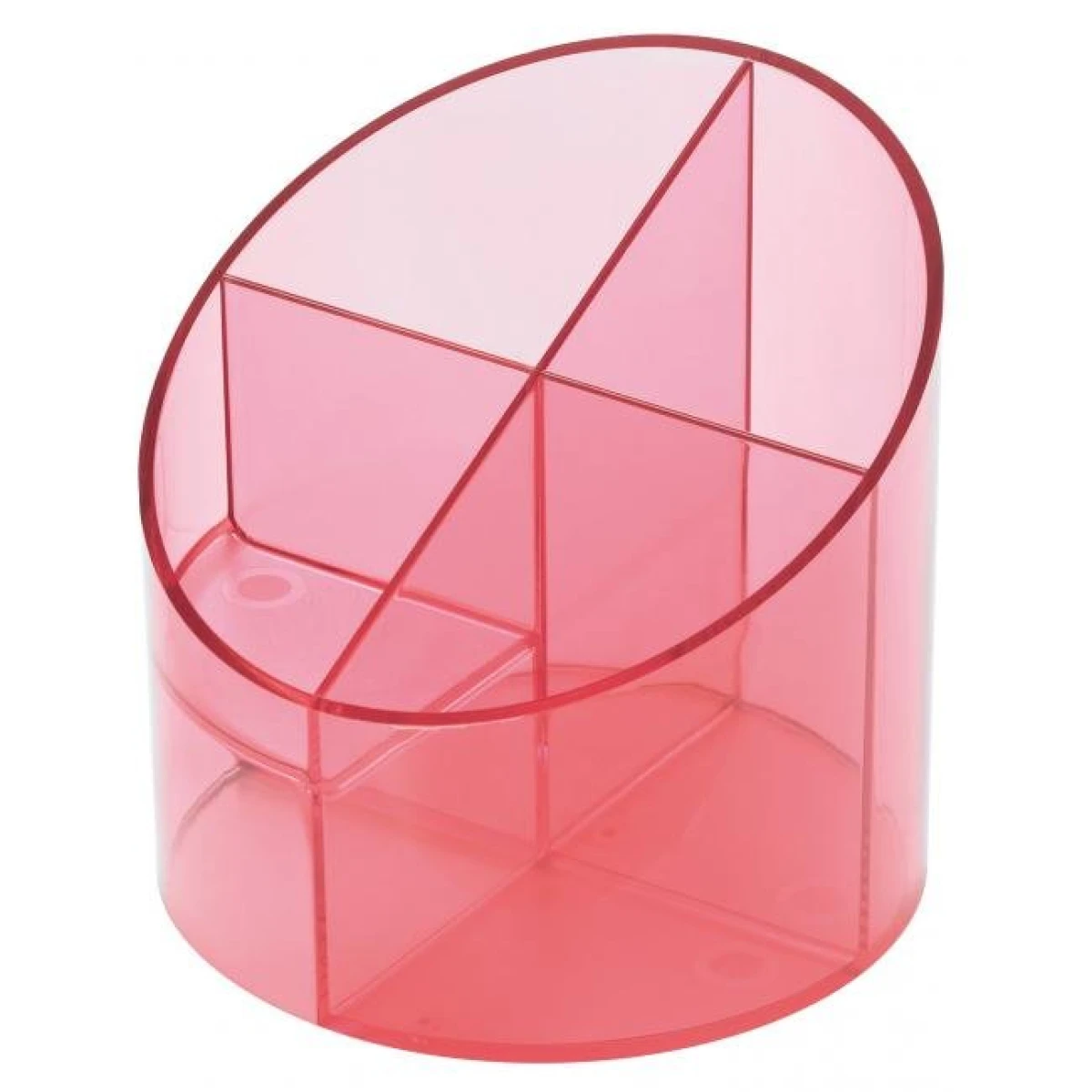 Stojan na perá Economy priehľadný červený 