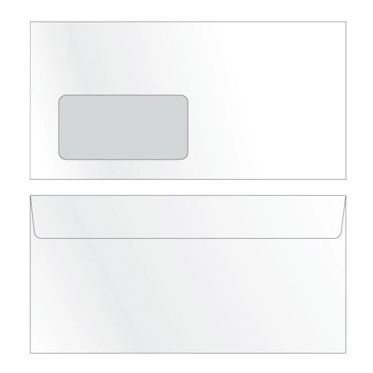 Poštové obálky DL s páskou, okienko vľavo, potlač 1000 ks 