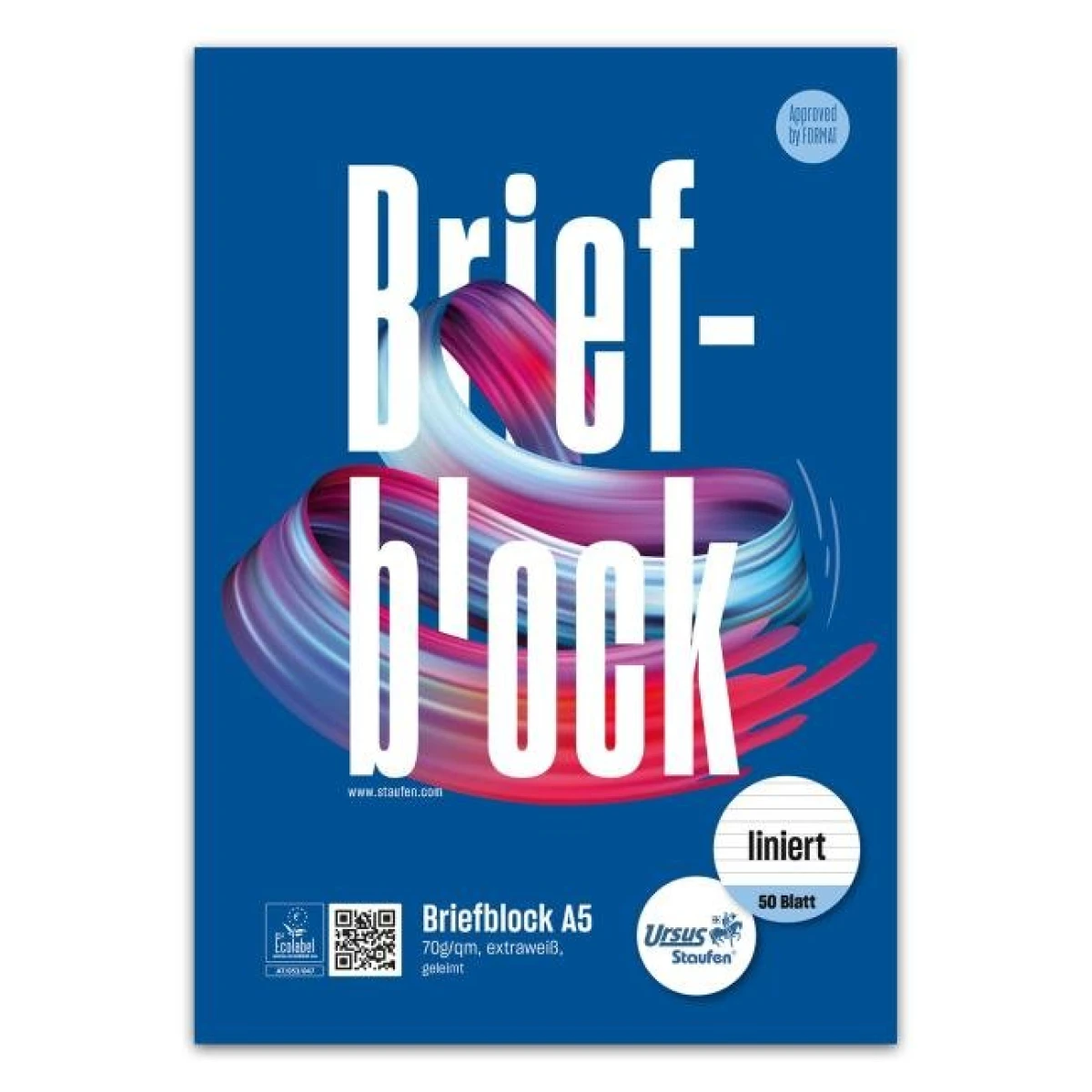 Blok poznámkový Format Werk Ursus A5 50 listov linajkový 70 g 