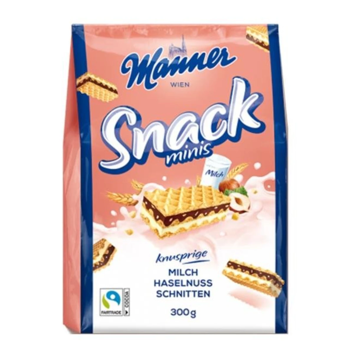 Oblátky Manner Snack Minis lieskovoorieškové 300 g 