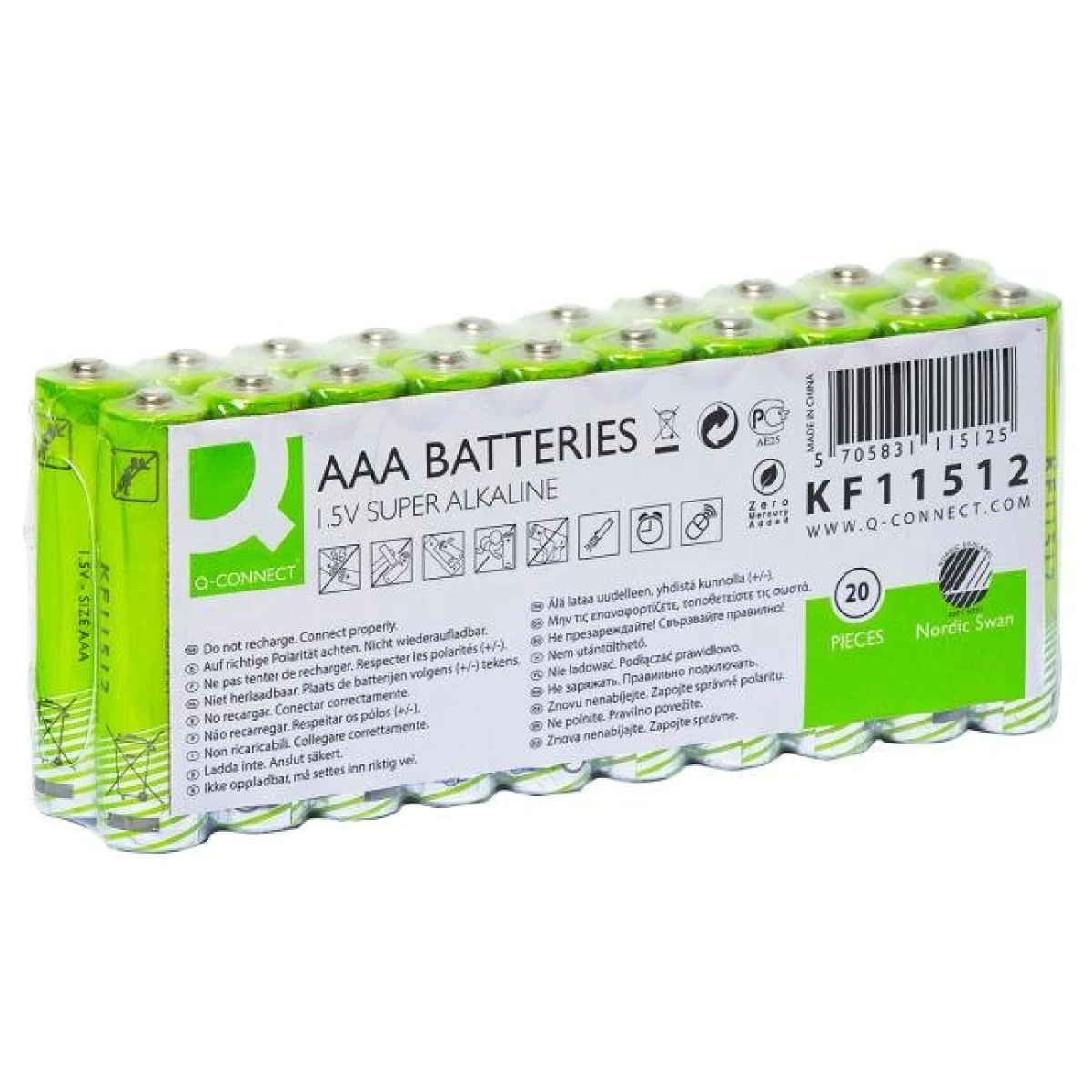 Batéria Q-CONNECT AAA Nordic Swan mikrotužkové 20 ks 