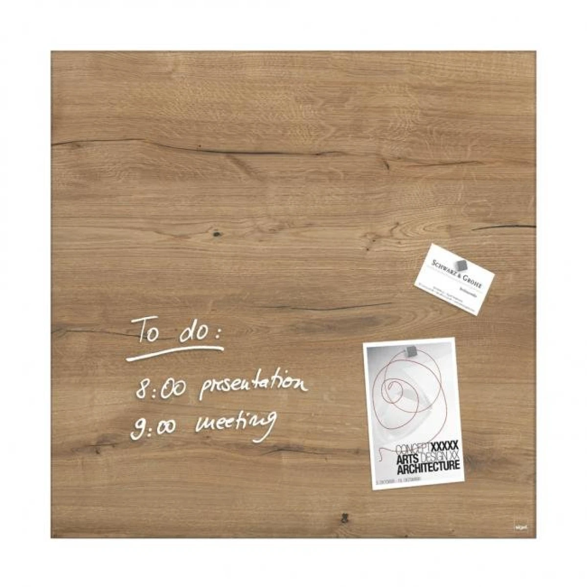 Sklenená tabuľa artverum 48x48cm prírodné drevo 