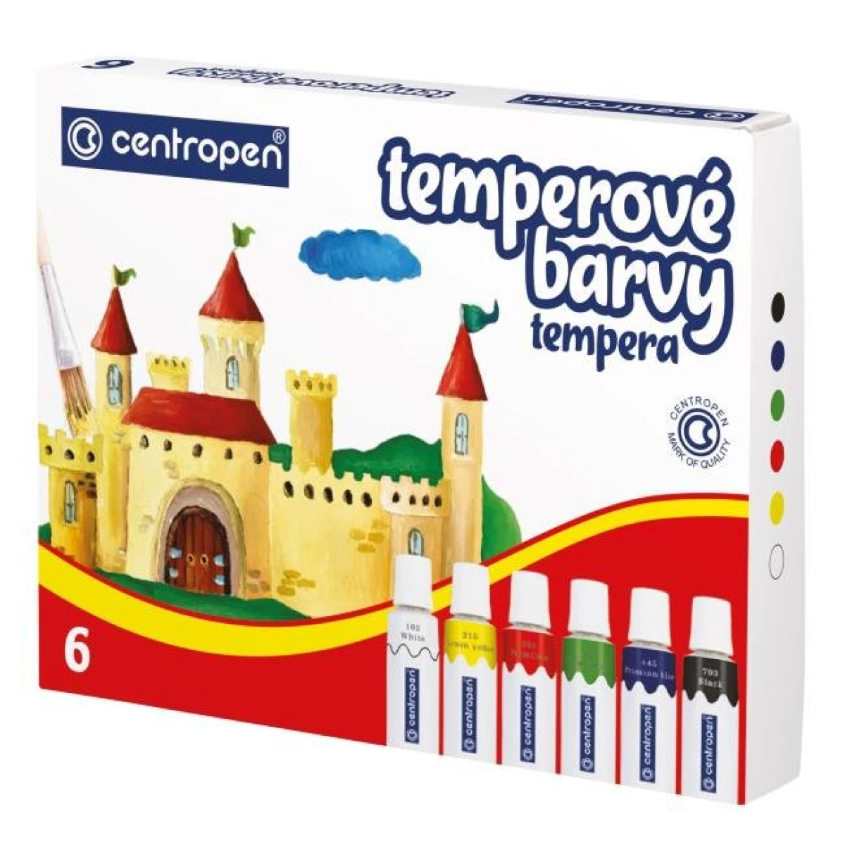 Temperové farby Centropen 6 farieb 12ml 
