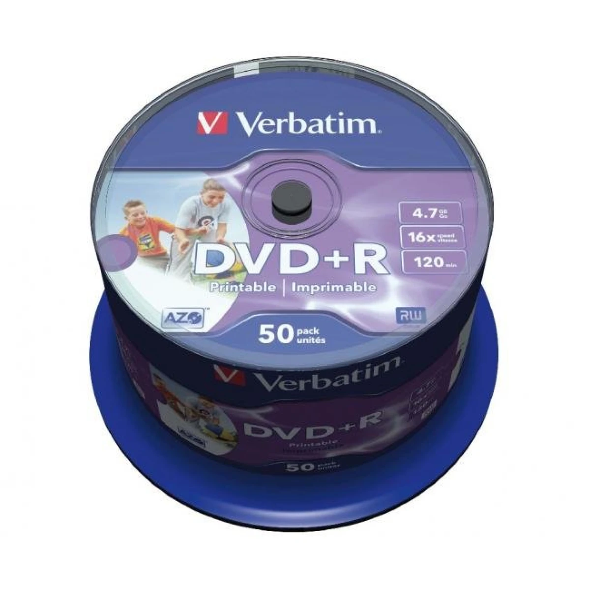 Verbatim DVD+R 16x 4,7GB cake 50 ks 