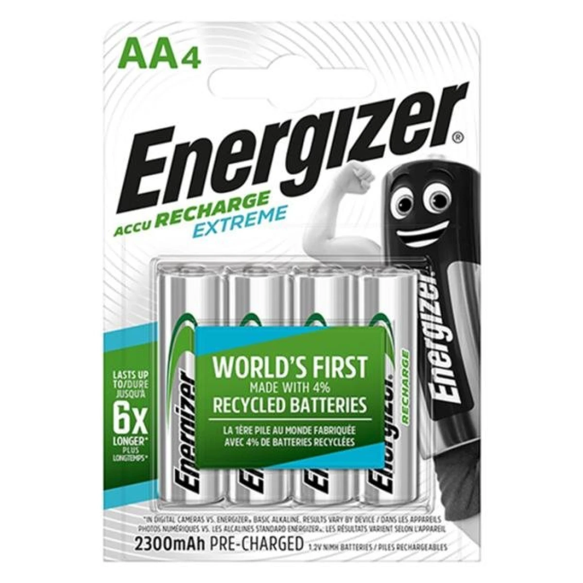 Batéria Energizer tužková nabíjateľná 2300 mAh AA-HR6 / 4 ks 