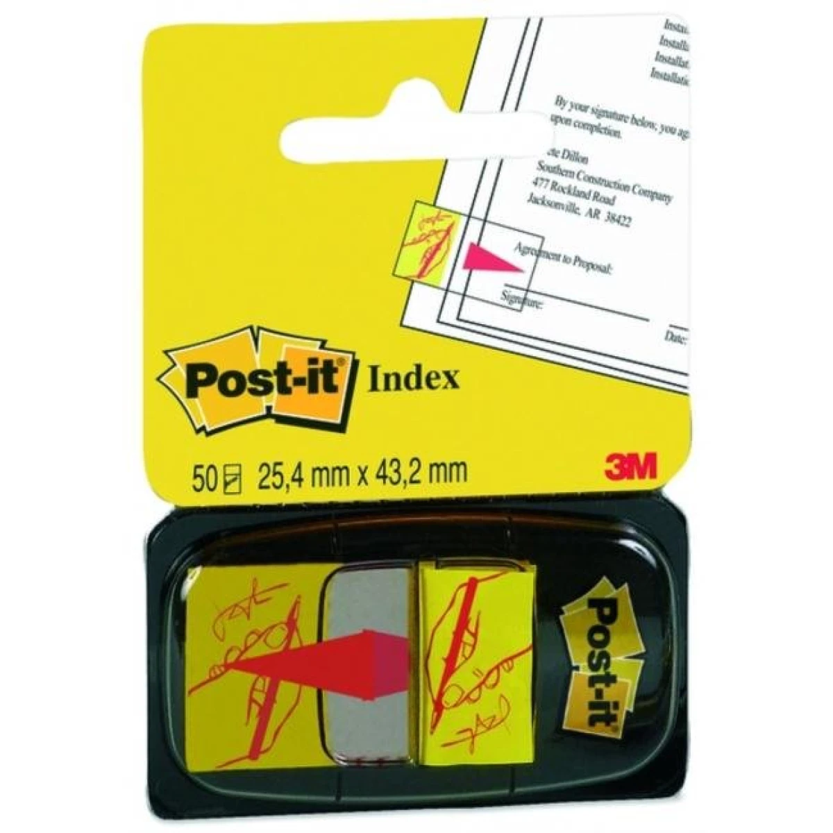 Záložky Post-it Index široké 25,4x43,2 ’podpis’ 