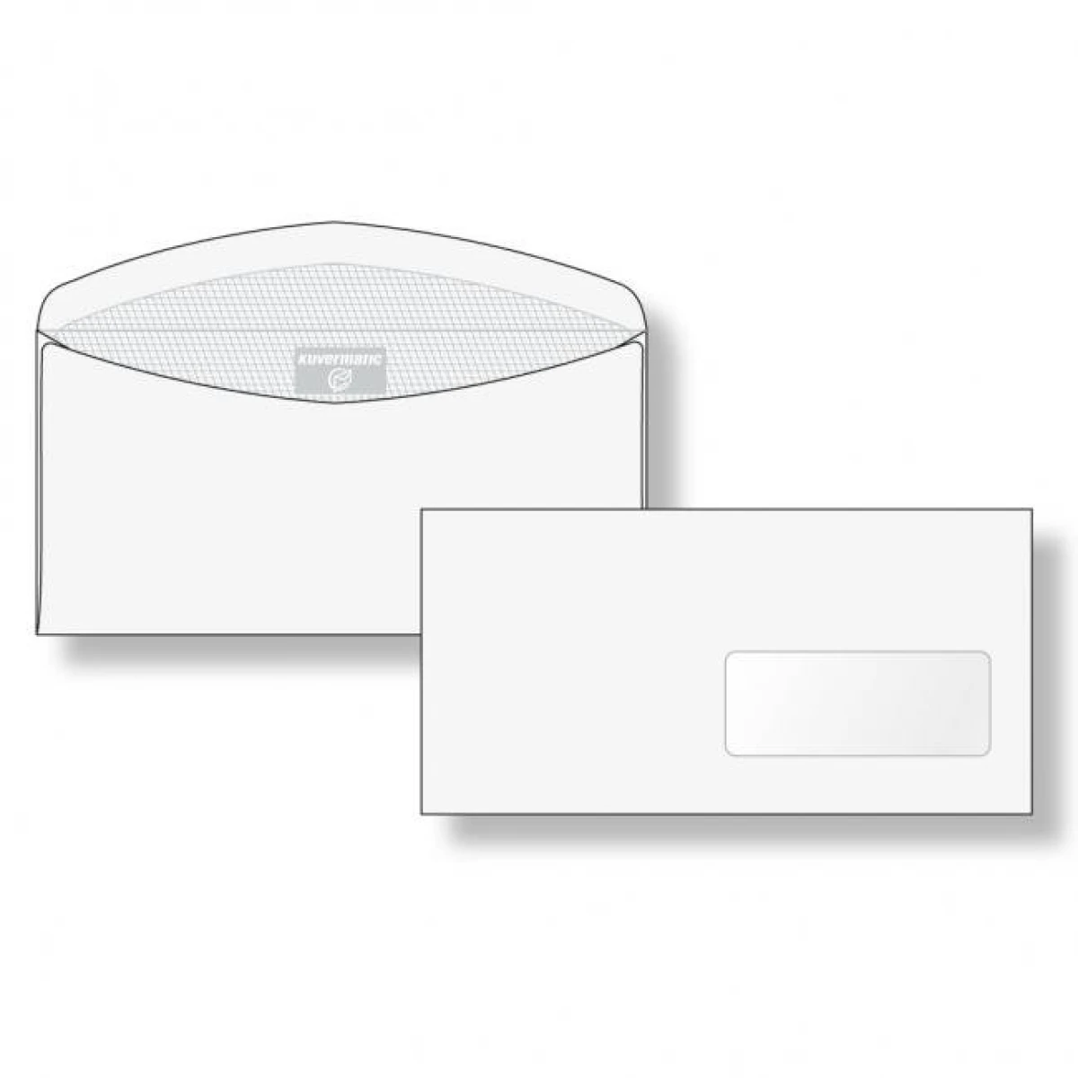 Poštové obálky C6/5 olizové s okienkom vpravo vnútorná potlač, pre strojné spracovanie, 1000 ks 