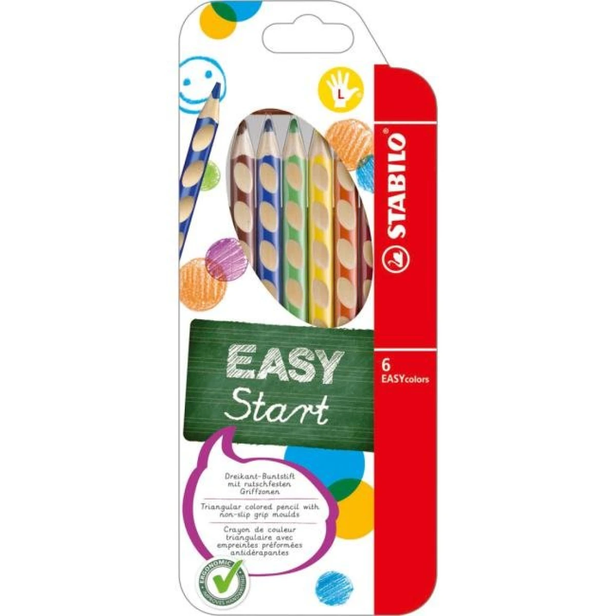 Drevené farbičky EASYcolors L 6sada 