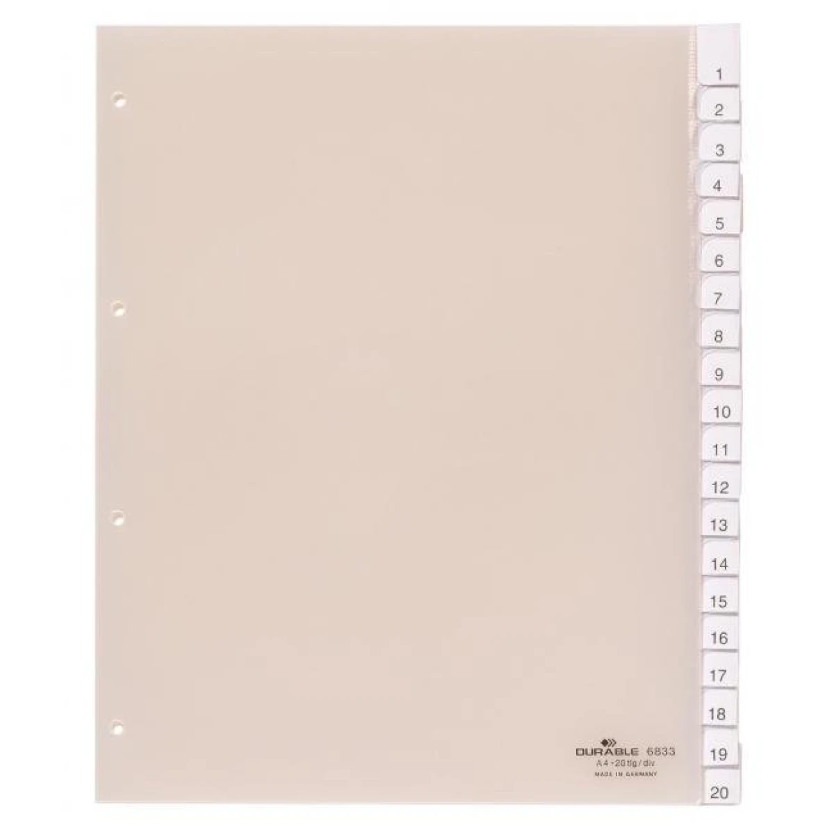 Plastový rozraďovač DURABLE s výmennými indexami 20-dielny maxi 