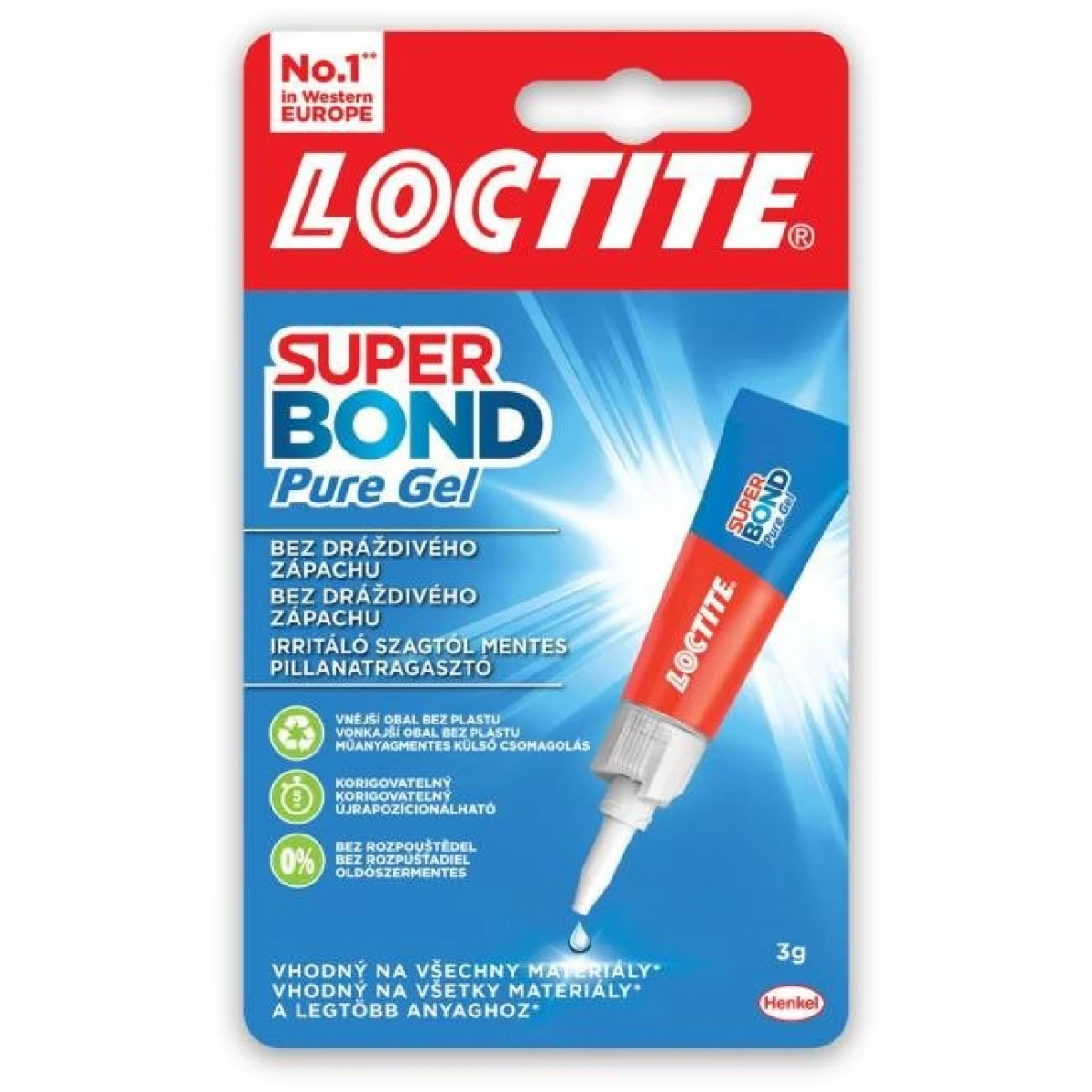 Sekundové lepidlo Loctite Super Bond Pure Gel 3g 