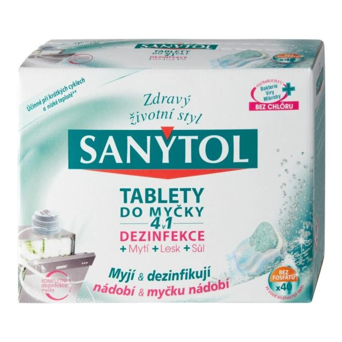 Sanytol tablety do umývačky riadu 4v1 40 ks 
