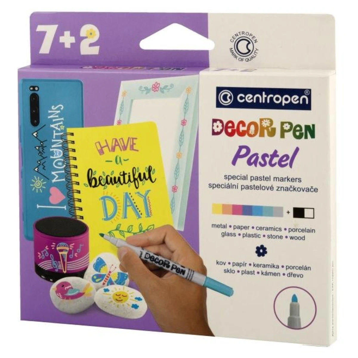 Sada popisovačov Centropen 2738 Decor Pen Pastel • sada 9 ks 