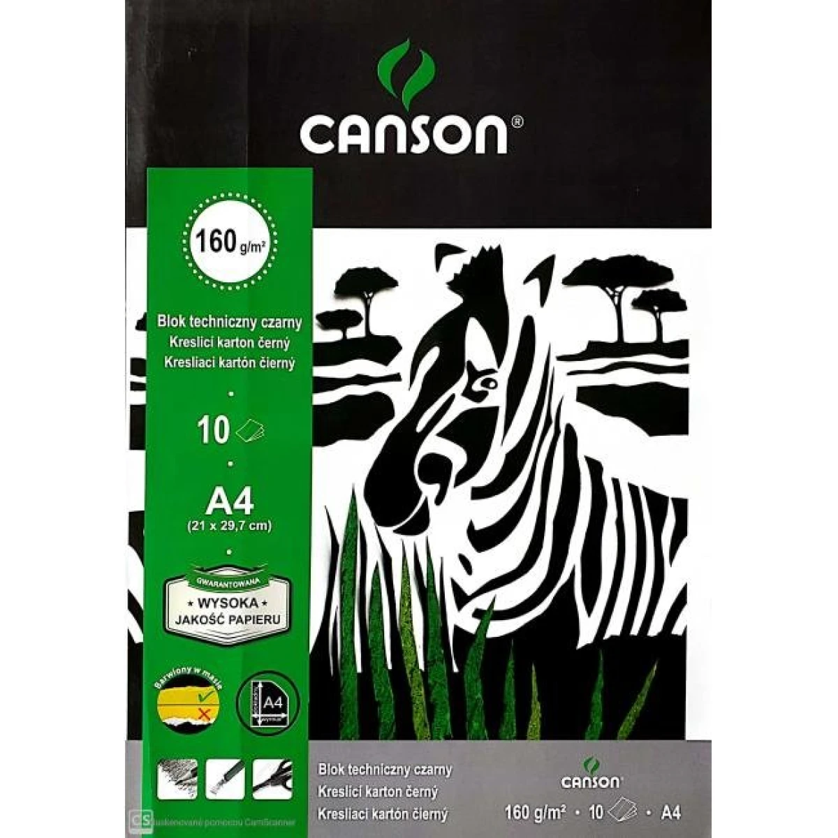 Výkresy - blok A4 čierny, 10 hárkov, 160 g, ’Šport’ 