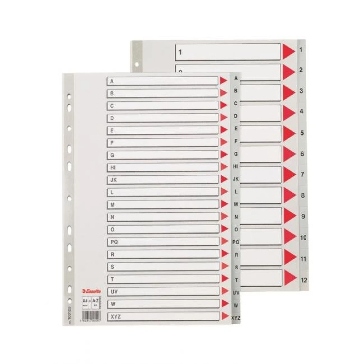 Plastový rozraďovač Esselte A-Z maxi sivý 