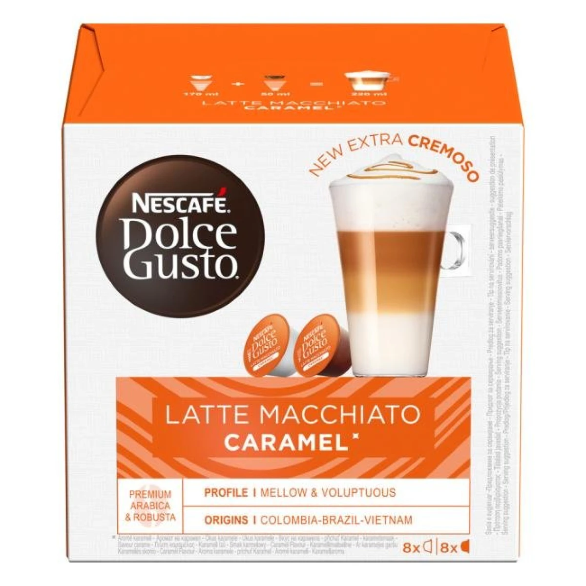 Kávové kapsule DOLCE GUSTO Latte Macchiato Caramel (16 ks) 