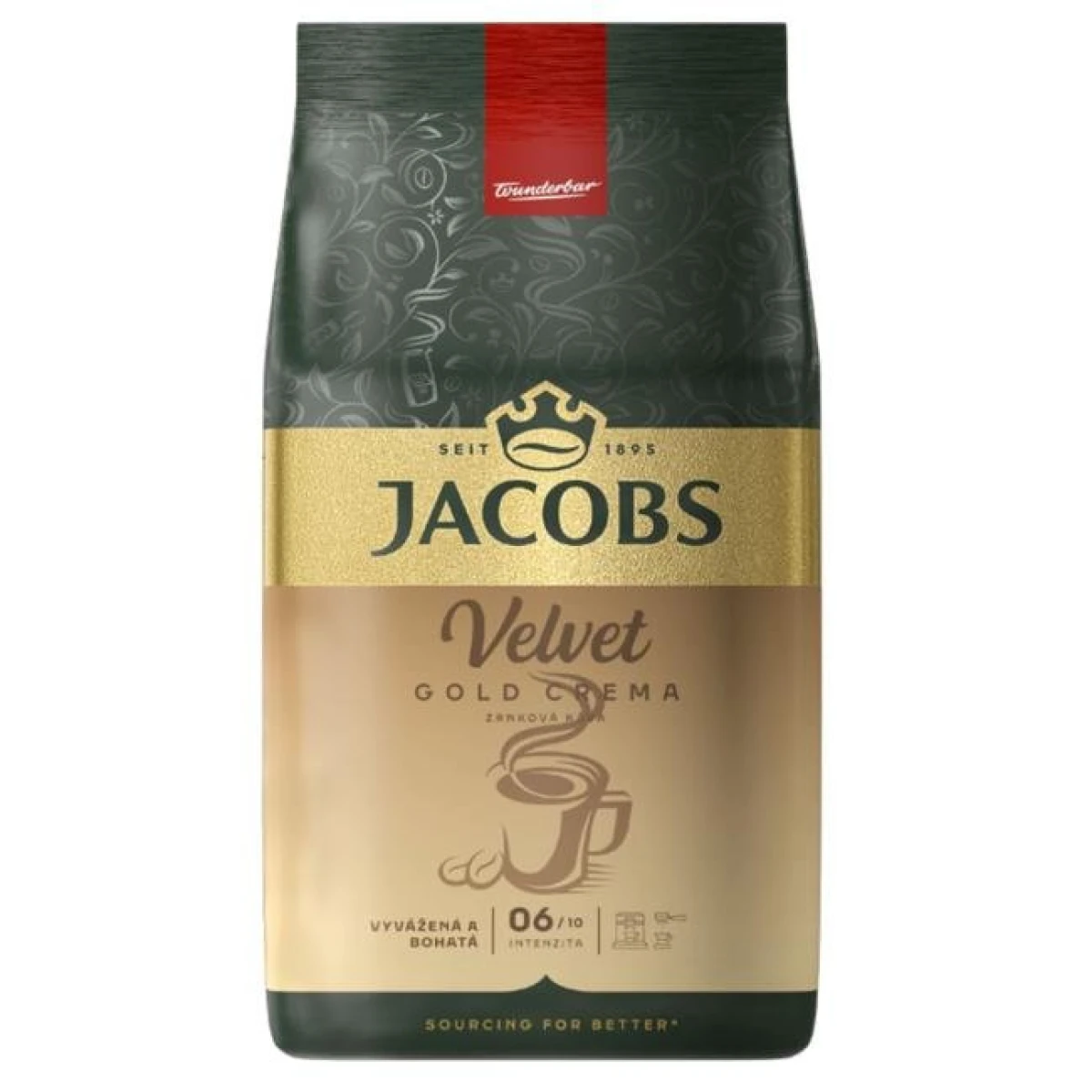 Káva Jacobs Velvet Crema Gold zrnková 1000g 