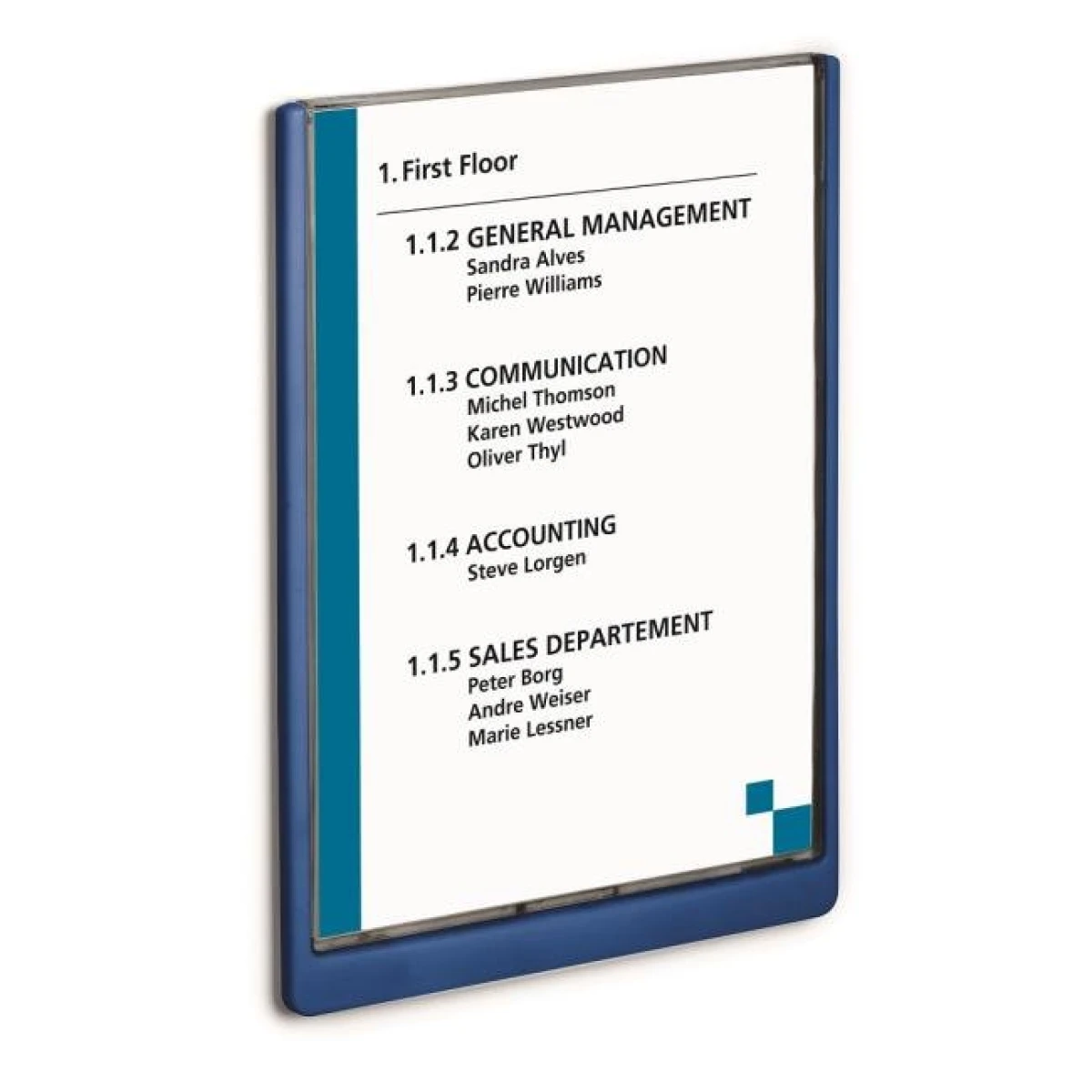 Informačná tabuľka Click Sign 210x297 modrá 