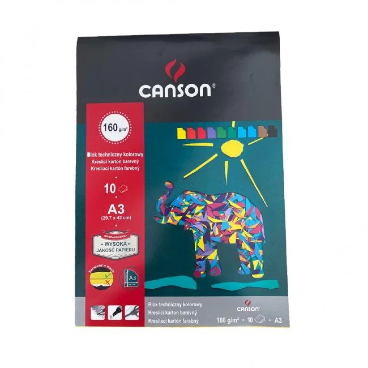 Výkresy - blok A3, mix 10 farieb, 160 g, ’Šport’ 