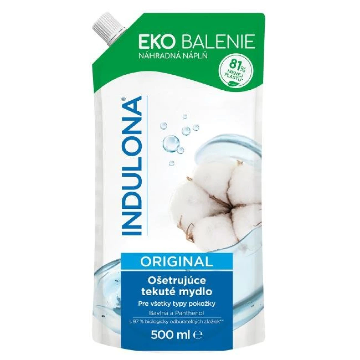 Tekuté mydlo INDULONA náhradná náplň 500ml Original 