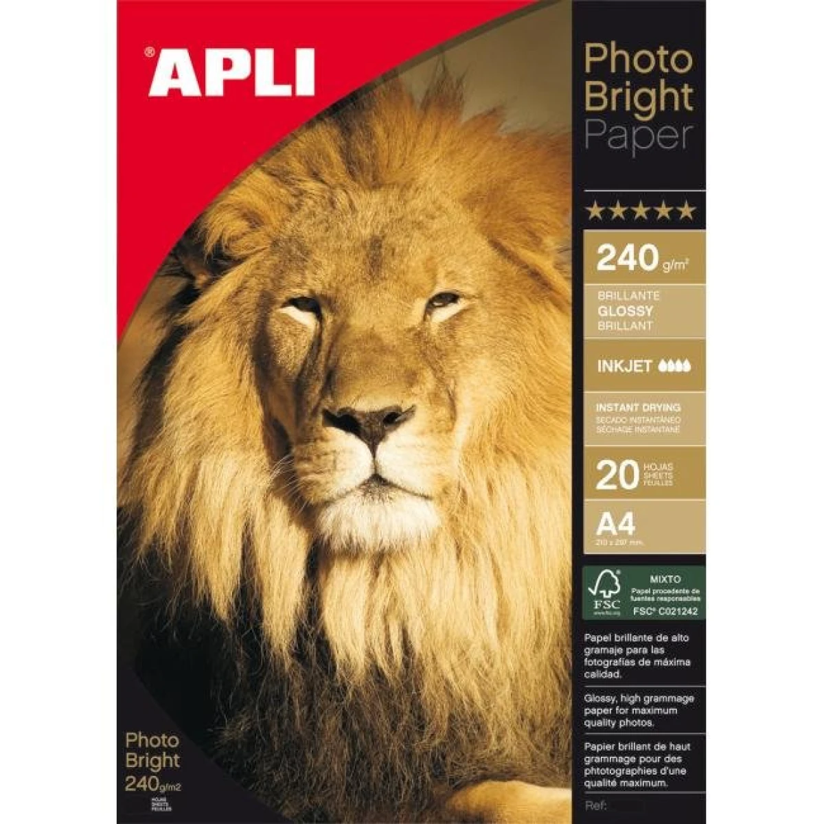 Fotopapier APLI A4 Bright, 240g, 20 hárkov 