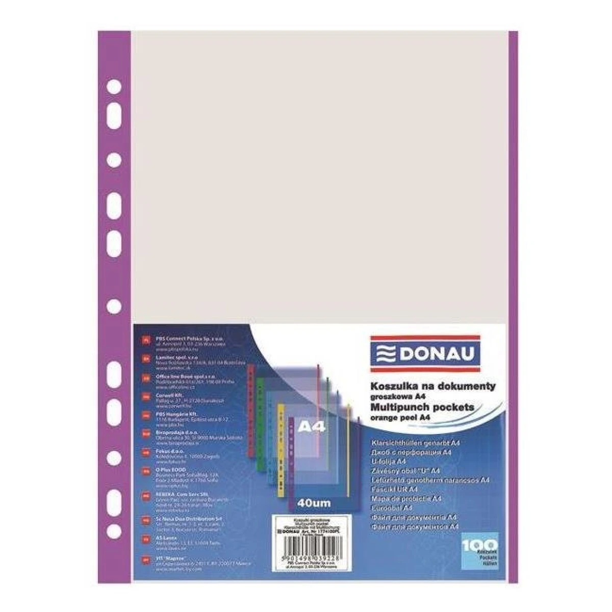 Euroobal DONAU A4 40mic s fialovým okrajom 100ks 