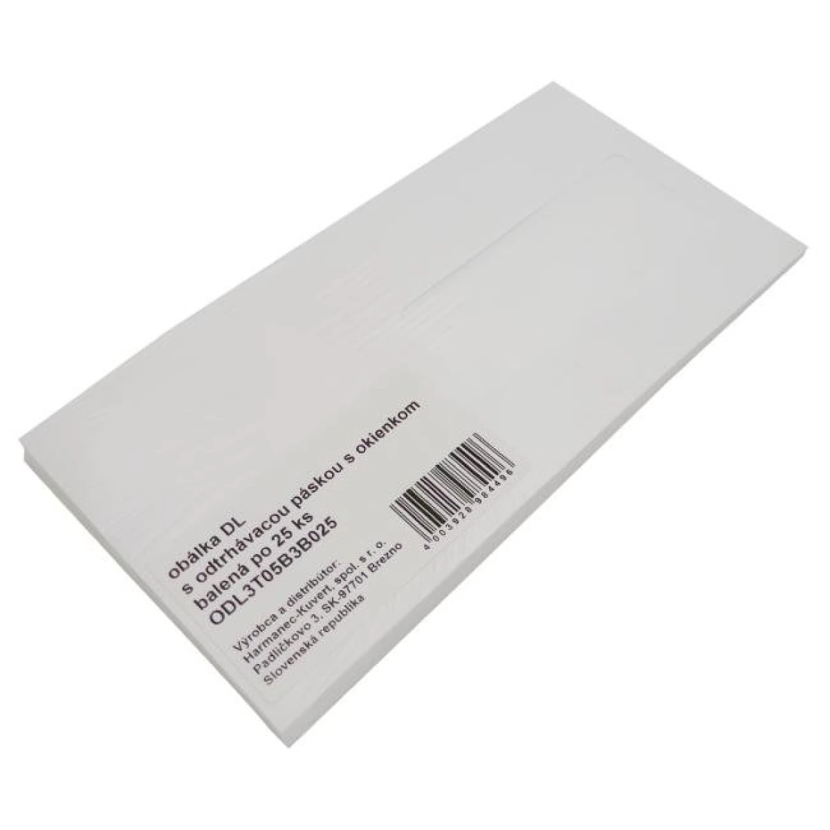 Poštové obálky DL s páskou, okienko 25 ks 