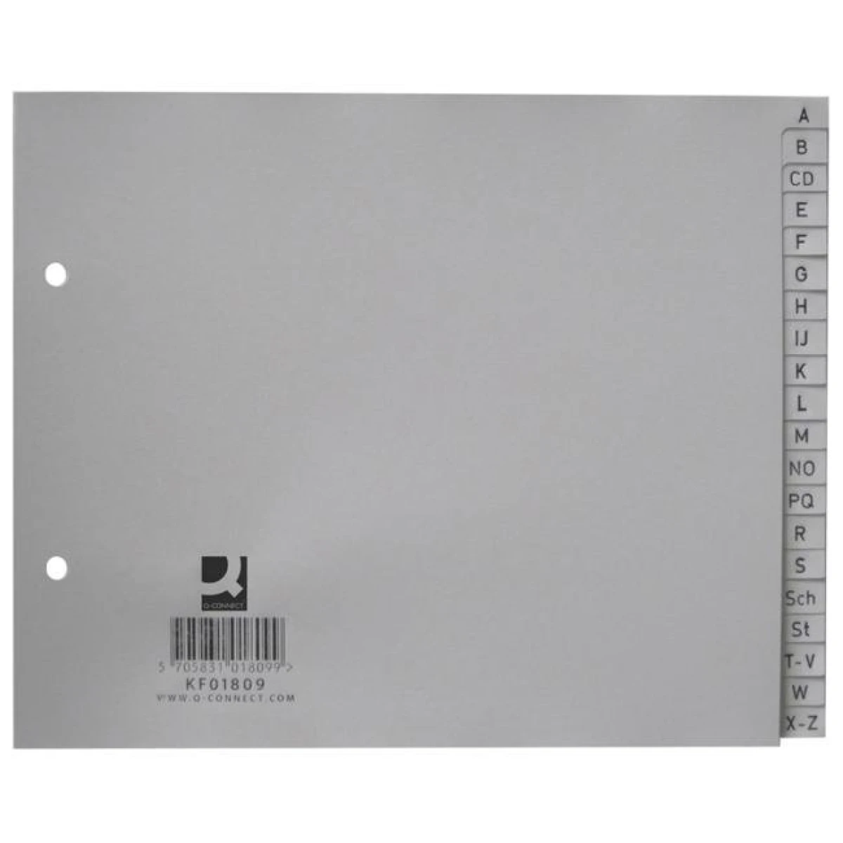 Plastový rozraďovač Q-Connect A-Z sivý 