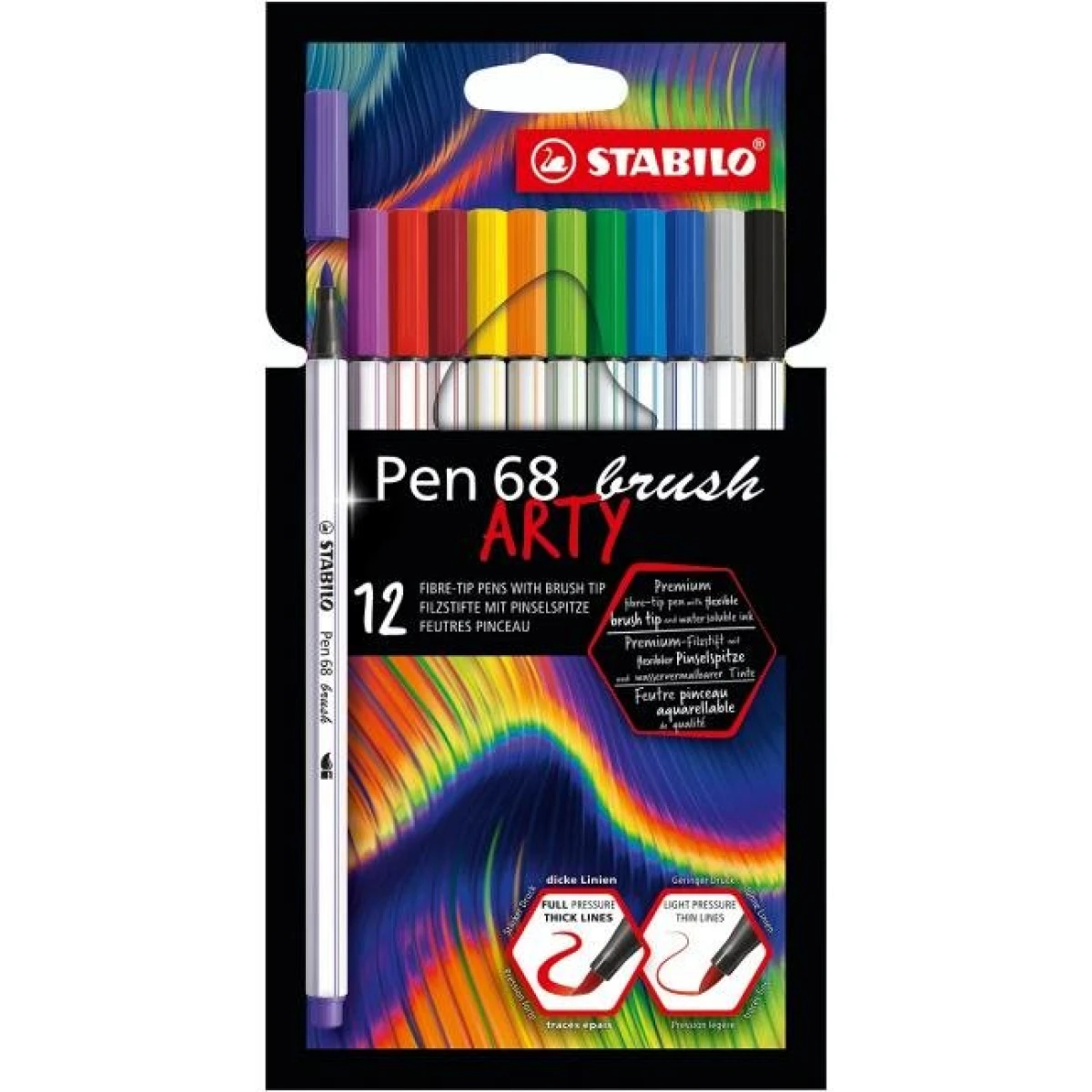 Sada STABILO Pen 68 Brush Arty 12ks 