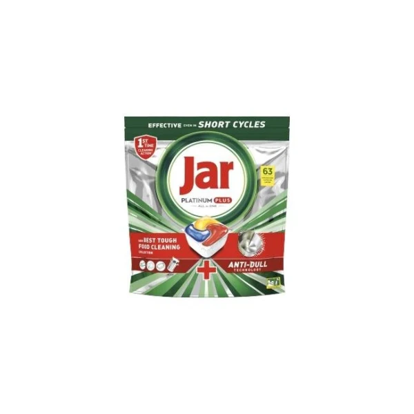 JAR tablety do umývačky riadu Platinum All in One Lemon 63 ks 