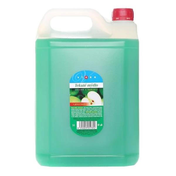 Tekuté mydlo Vione s perleťou, zelené JABLKO 5 l ľahčený kanister 