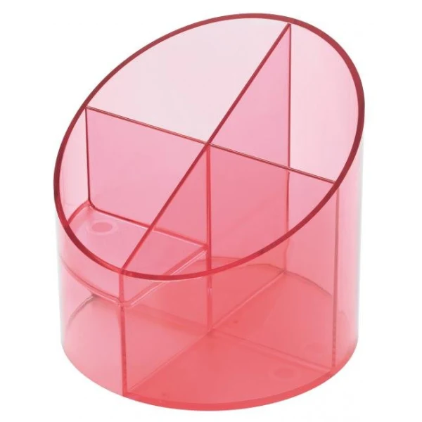 Stojan na perá Economy priehľadný červený 