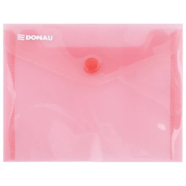Plastový obal A6 s cvočkom DONAU červený 