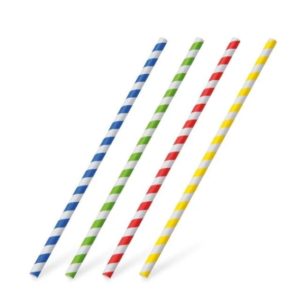 Slamky papierové špirály farebný mix 6 mm x 20 cm (25 ks) 