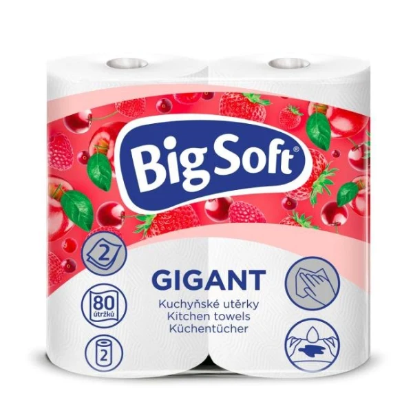 Kuchynské utierky 2-vrstvové Big Soft Gigant 2ks, 16,4m 