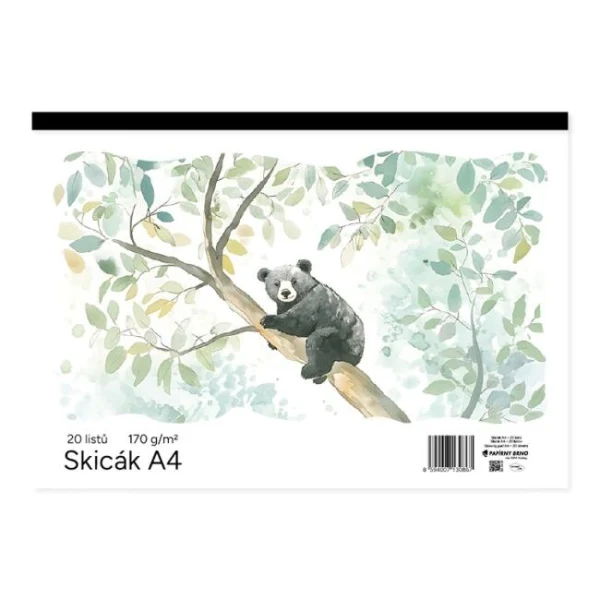 Skicár A4 20 listový biely 