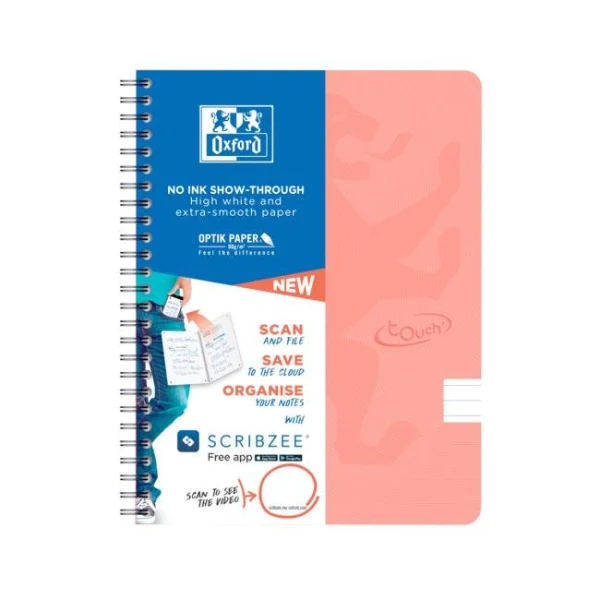 Blok Oxford Nordic Touch lososový, A5+, 70 listov, linajkový 