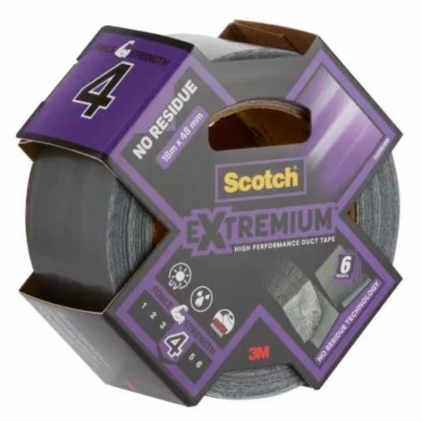 Opravná páska Scotch,Extremium, NO RESIDUE, vysokovýkonná,18,2m x 48mm Vysokoúčinná lepiaca páska Scotch® Extremium™ NO RESIDUE typu duct