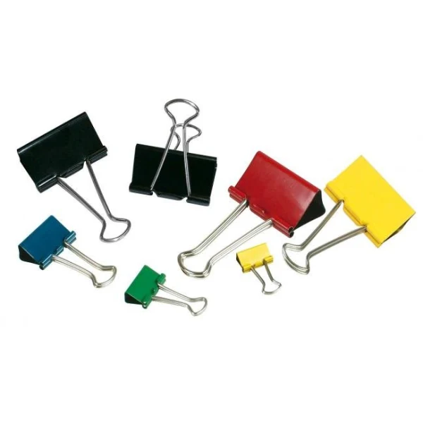 Klipy na dokumenty 25mm farebné 12ks 