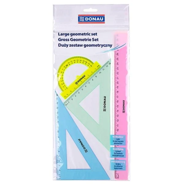 Rysovacia súprava pravítiek DONAU veľká mix farieb 