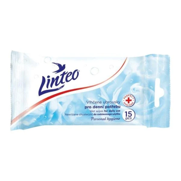 Vlhčené obrúsky Linteo na dennú potrebu, 15 ks 