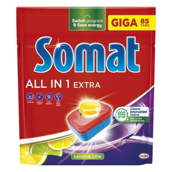 Somat tablety do umývačky riadu AiO Extra GIGA Lemon 85 kusov 