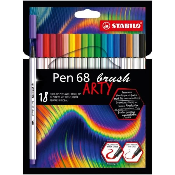 Sada STABILO Pen 68 Brush Arty 18ks 