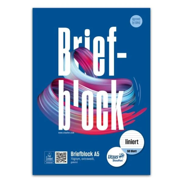 Blok poznámkový Format Werk Ursus A5 50 listov linajkový 70 g 