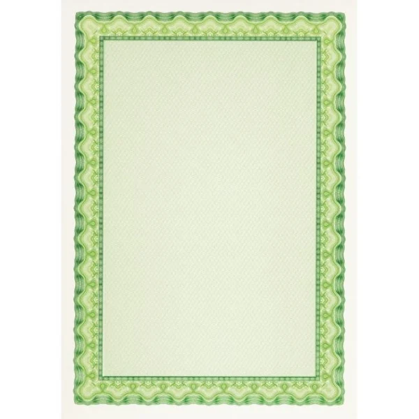 Certifikačný papier APLI A4, zelený, 115 g, 25 hárkov 