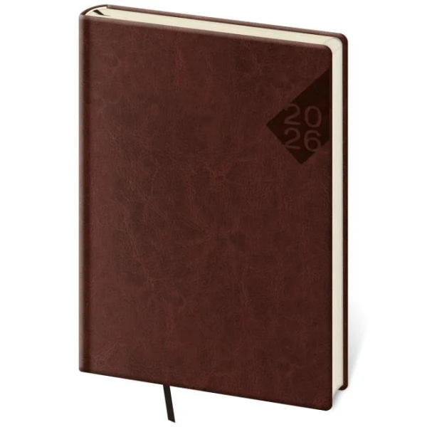 Diár Nebrasca denný A5 14,3x20,5 cm anglická červená 2026 