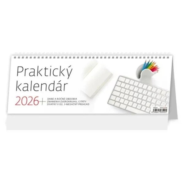 Stolový kalendár stĺpcový 33,6x12,1 cm - Praktický 2026 