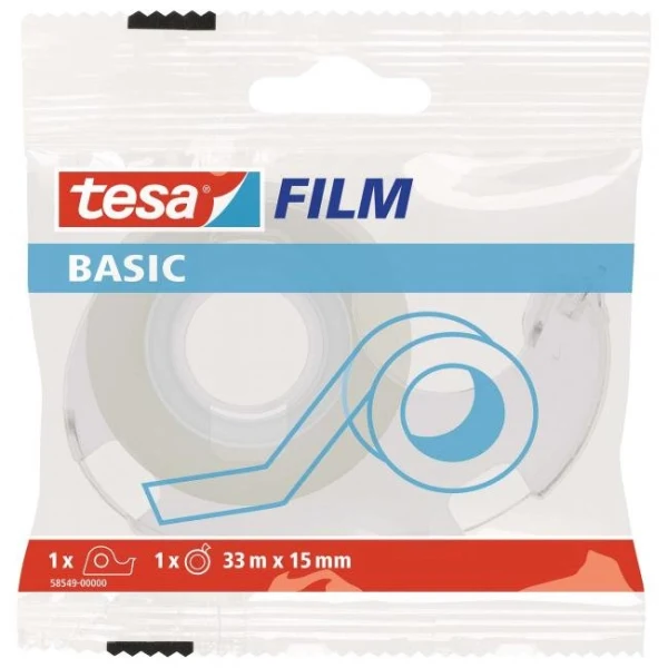 Lepiaca páska TESA basic 15 mm x 33 m s odvíjačom 