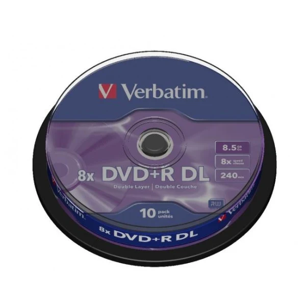 Verbatim DVD+R 8x DL 8,5GB cake 10 ks 