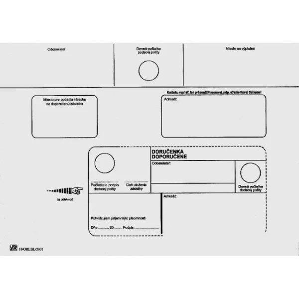 Poštové obálky C5 doručenka, 1000 ks 
